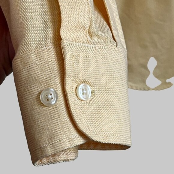 Cintas Casual Button Down Shirt Adults Large Yellow Cotton Comfort Business NWOT - Picture 5 of 10